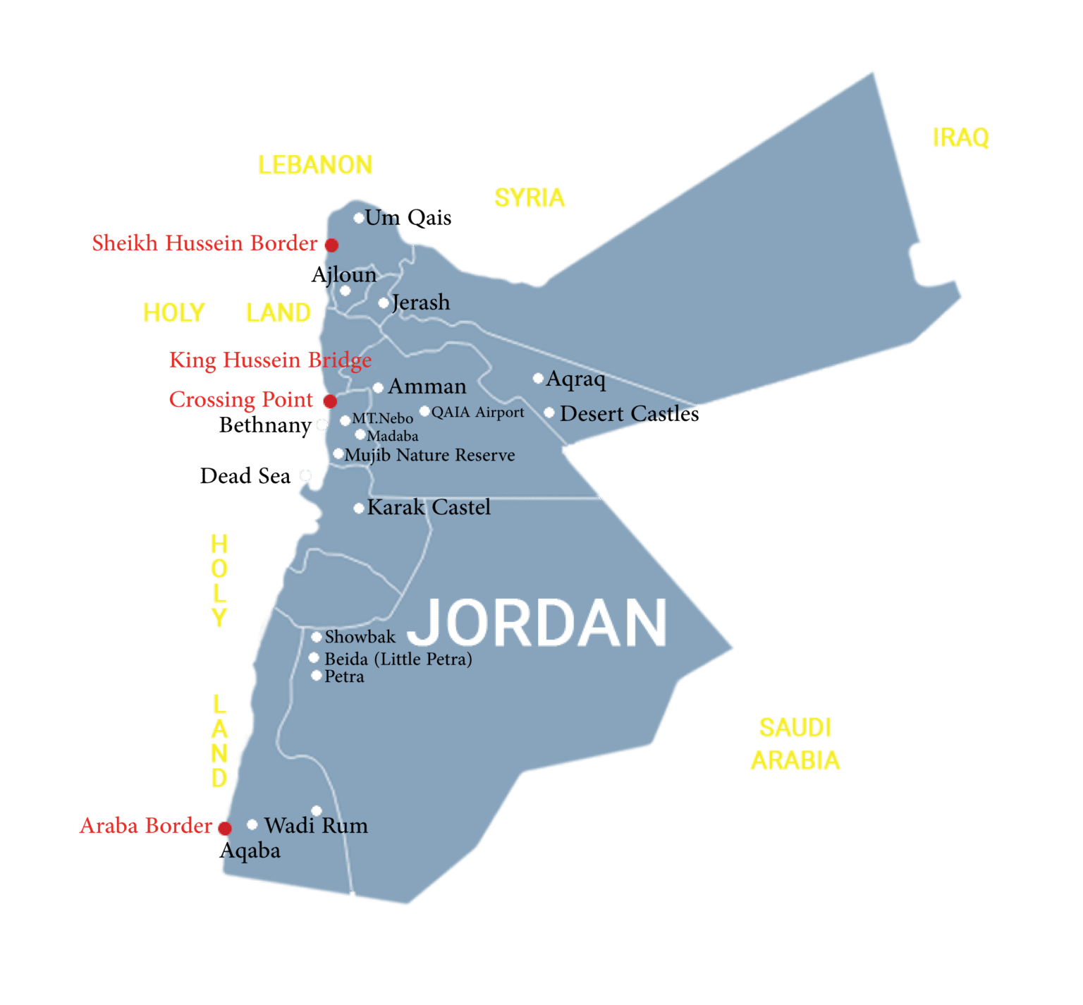 jordan tours map